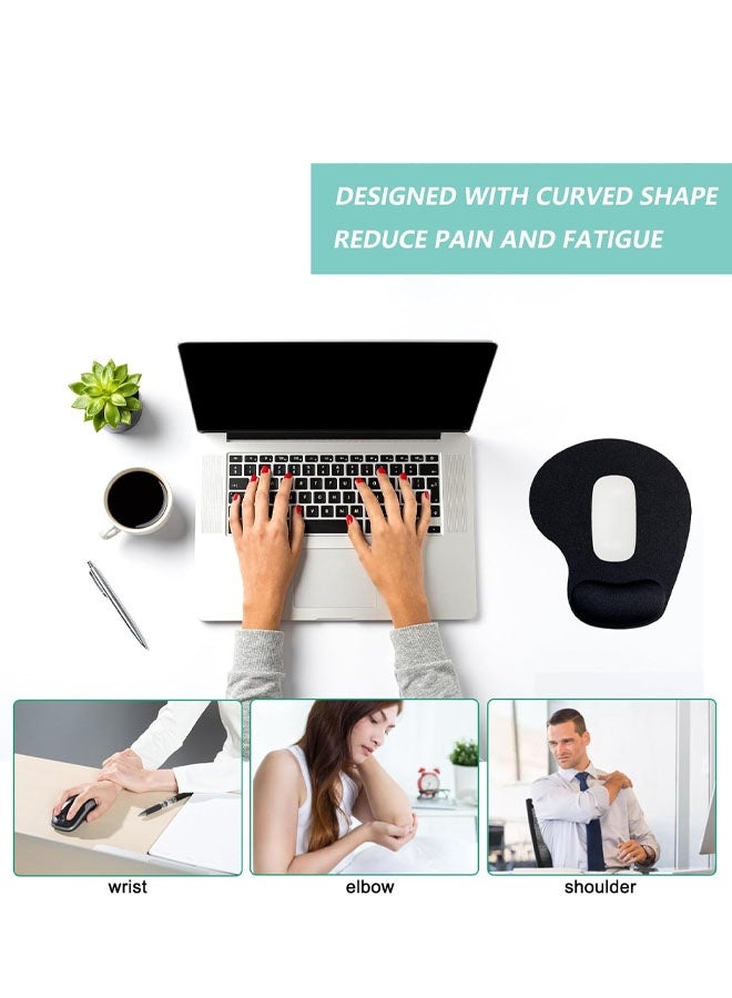 2PCS Mouse Pad with Wrist Support, Ergonomic Mouse Pads with Memory Foam Wrist Rest, Easy Typing Pain Relief, Comfortable Home Office Computer Wrist Support Pads for Working Studying Gaming - Image 5
